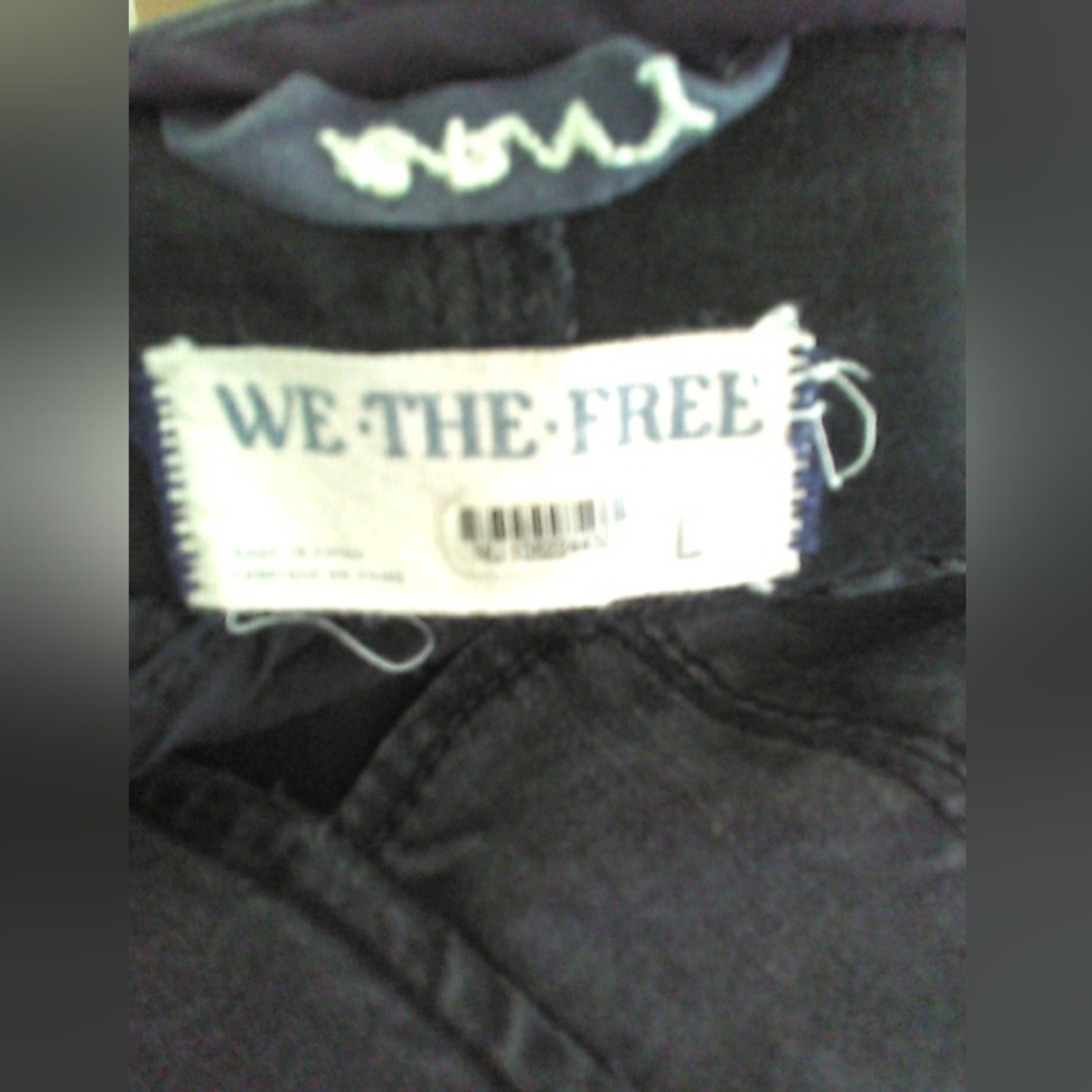 WE THE FREE Chic Black Denim Jumpsuit Front Zipper PKTS.STRETCHY SZ. LG 🔥🔥🔥🔥 - Picture 5 of 14